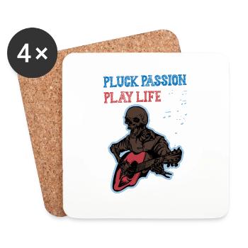 Guitare Skeleton Play - Dessous de verre (lot de 4) - blanc - Devant