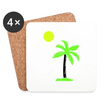 palme - Untersetzer (4er-Set) - Weiß - Vorne