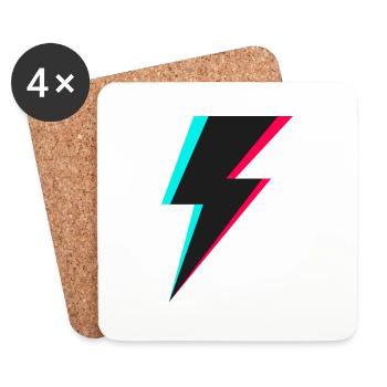 Blitz Logo - Untersetzer (4er-Set) - Weiß - Vorne