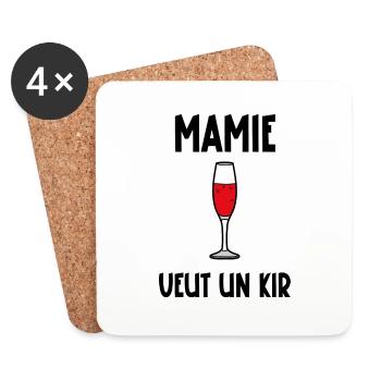 mamie veut un kir - Dessous de verre (lot de 4) - blanc - Devant