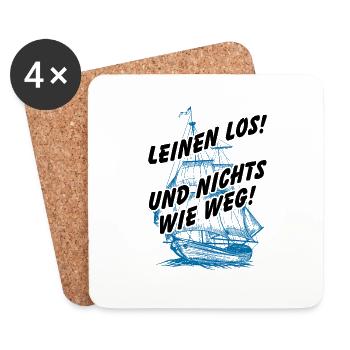 Leinen Los und weg wir legen ab Kurs bestimmen - Untersetzer (4er-Set) - Weiß - Vorne