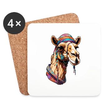 Camel / Desert / Sand / Nomads / Horseback Riding / Oases - Coasters (set of 4) - white - Front