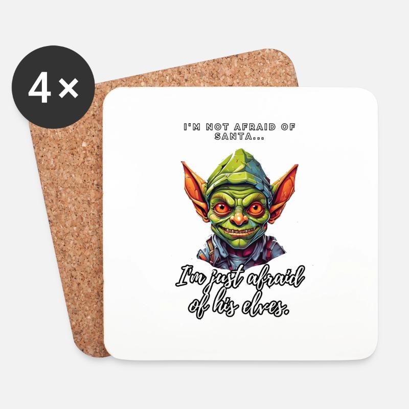 Ich habe keine Angst vor dem Weihnachtsmann... - Untersetzer (4er-Set) - Weiß