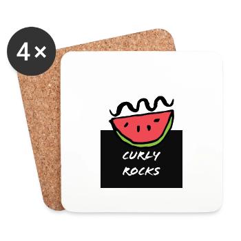 CURLY ROCKS - Untersetzer (4er-Set) - Weiß - Vorne