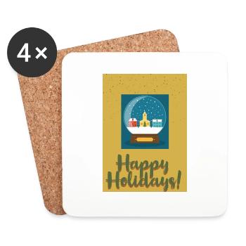 Snow around the globe - Coasters (set of 4) - white - Front