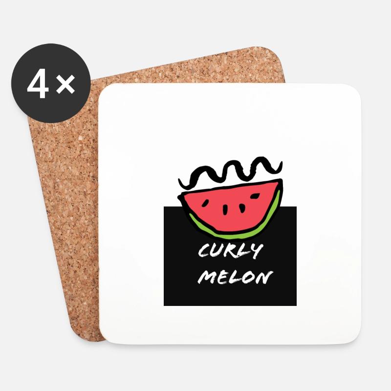 Curly Melon - Untersetzer (4er-Set) - Weiß