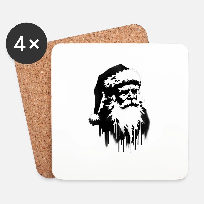 Weihnachtsmann Santa Claus - Untersetzer (4er-Set) - Weiß