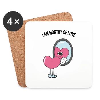 self love affirmation - Coasters (set of 4) - white - Front