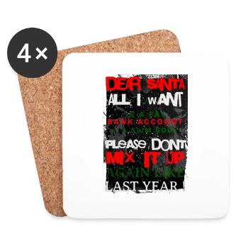 Funny things paintballer say, dear santa - Coasters (set of 4) - white - Front