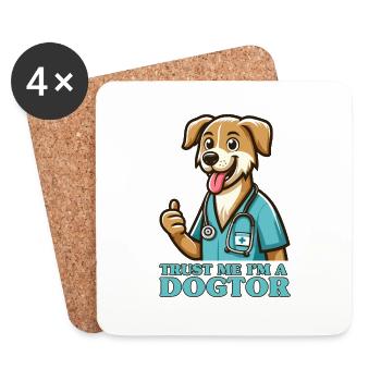 Vertrau mir, ich bin ein Dogtor Lustiger Arzt - Untersetzer (4er-Set) - Weiß - Vorne
