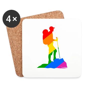 Colorful Hiker - Hiking - Coasters (set of 4) - white - Front