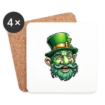 Leprechaun / Leprechaun / Green / Ginger / Ireland - Coasters (set of 4) - white - Front