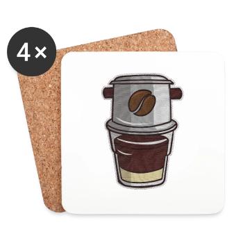 Vietnam Viet Kaffee Ca Phe Vietnamese I Geschenk - Untersetzer (4er-Set) - Weiß - Vorne