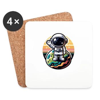 Kleiner Astronaut - Untersetzer (4er-Set) - Weiß - Vorne