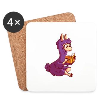 Smudge the llama - Coasters (set of 4) - white - Front
