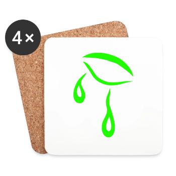 Eyelash Green Tattoo Tears - Coasters (set of 4) - white - Front
