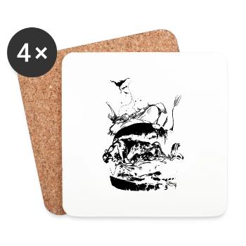 burgerzone - Dessous de verre (lot de 4) - blanc - Devant