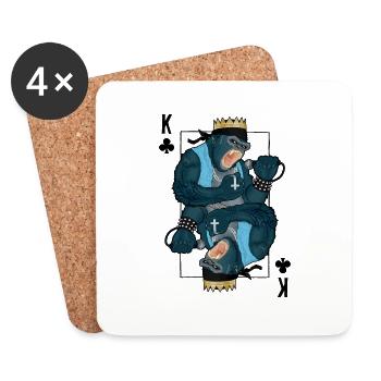 Rap King - Dessous de verre (lot de 4) - blanc - Devant