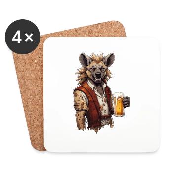Hyena / Africa / Safrai / Zoo / Wildis / Animal - Coasters (set of 4) - white - Front