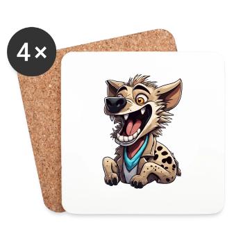 Hyena / Africa / Safrai / Zoo / Wildis / Animal - Coasters (set of 4) - white - Front