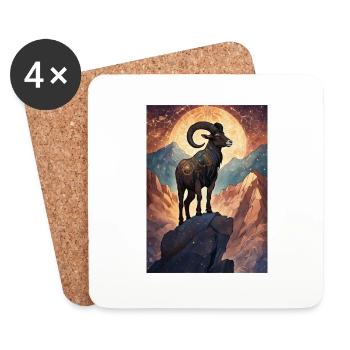 Sternzeichen Steinbock - Untersetzer (4er-Set) - Weiß - Vorne