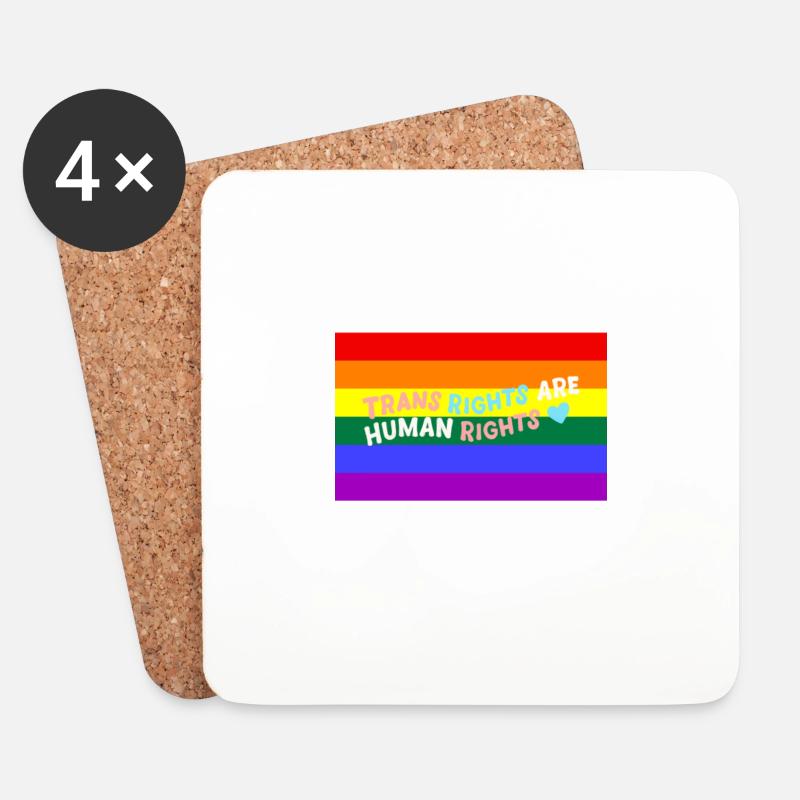 Trans Rights Are Human Rights - trans equality - Untersetzer (4er-Set) - Weiß