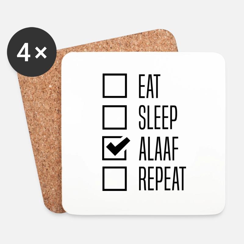 Eat Sleep Alaaf Repeat - Karneval - Untersetzer (4er-Set) - Weiß