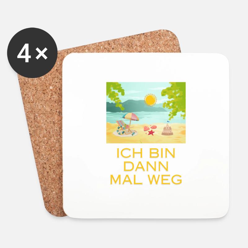 Ich bin dann mal weg - Untersetzer (4er-Set) - Weiß