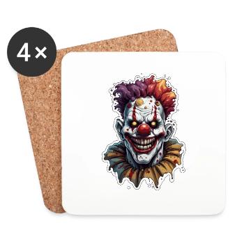 Horror Clown / Circus / Funny / Show / Halloween - Coasters (set of 4) - white - Front