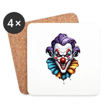 Horror Clown / Circus / Funny / Show / Halloween - Coasters (set of 4) - white - Front