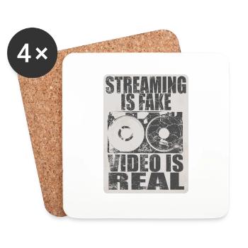Video is real - Untersetzer (4er-Set) - Weiß - Vorne