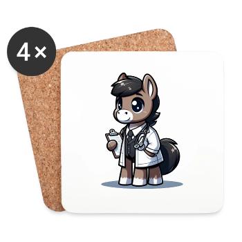 Cute Horse Doctor - Untersetzer (4er-Set) - Weiß - Vorne