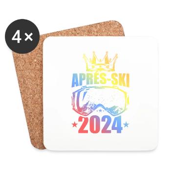 Après Ski 2024 Mountains Saying Colorful - Coasters (set of 4) - white - Front