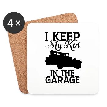 I keep my kid in the garag - Untersetzer (4er-Set) - Weiß - Vorne