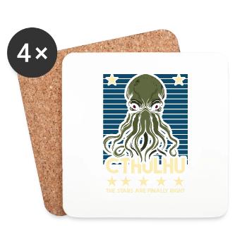 Cthulhu! The Stars are finally right! - Coasters (set of 4) - white - Front