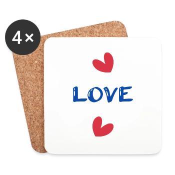 PAAR. VALENTINSTAG. GERADE VERHEIRATET. Junggesellinnenabschied. MARIES - Untersetzer (4er-Set) - Weiß - Vorne