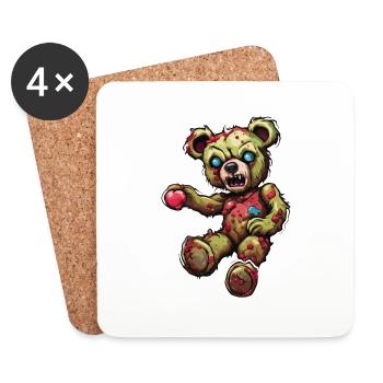 Teddy Bear / Cuddly Toy / Stuffed Animal / Gift Idea - Coasters (set of 4) - white - Front