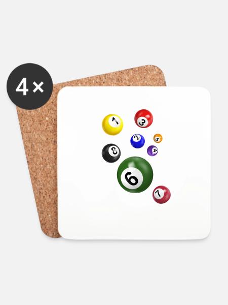 billardkugeln,billard,kugeln,kostüm - Untersetzer (4er-Set) - Weiß