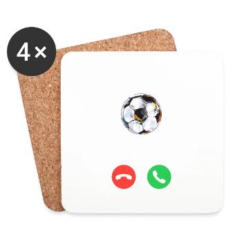 Le Foot m'appelle - J'aime le Foot - Dessous de verre (lot de 4) - blanc - Devant