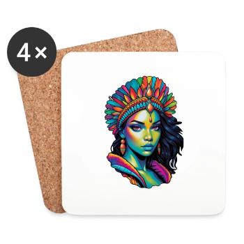 Afro Woman - Beauty - Coasters (set of 4) - white - Front