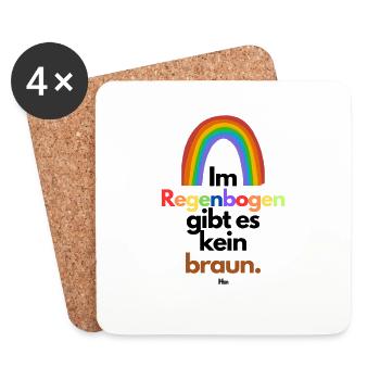 Im Regenbogen gibts kein braun - Untersetzer (4er-Set) - Weiß - Vorne