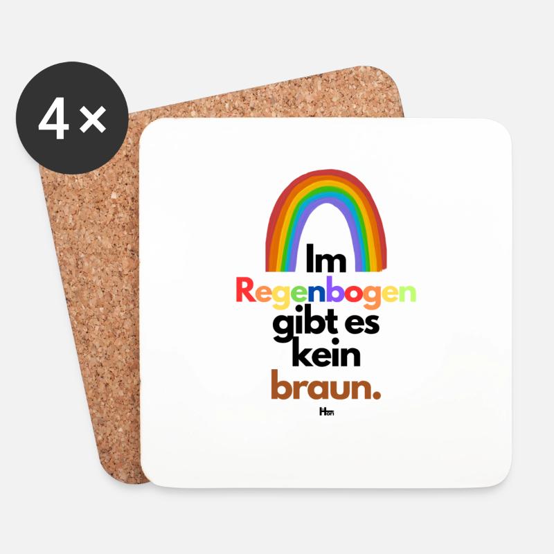 Im Regenbogen gibts kein braun - Untersetzer (4er-Set) - Weiß