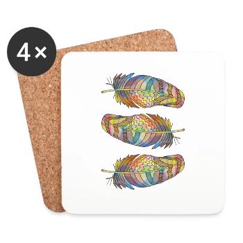 Stylo - Dessous de verre (lot de 4) - blanc - Devant