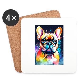 Bulldog French Bulldog - Coasters (set of 4) - white - Front