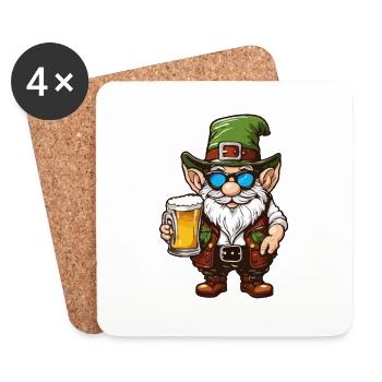 Gartenzwerg / Märchenland / Kobold / Gnom / Logo - Untersetzer (4er-Set) - Weiß - Vorne