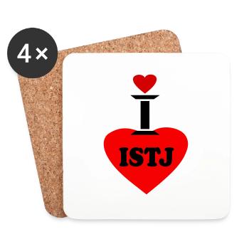 I Love ISTJ-Best MBTI Types-Personalty Types - Coasters (set of 4) - white - Front