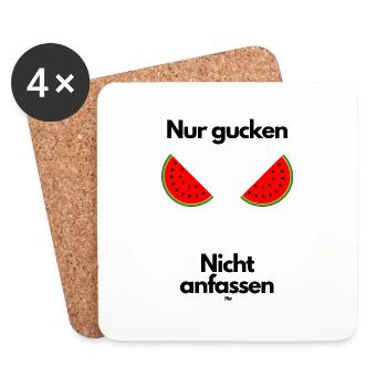 Malle Nur gucken, nicht anfassen - Untersetzer (4er-Set) - Weiß - Vorne