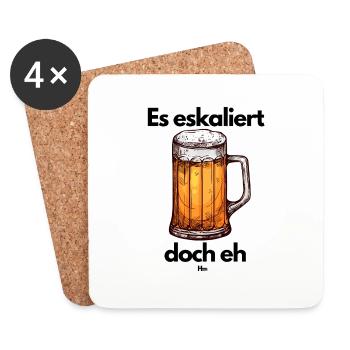 Malle Es eskaliert eh - Untersetzer (4er-Set) - Weiß - Vorne