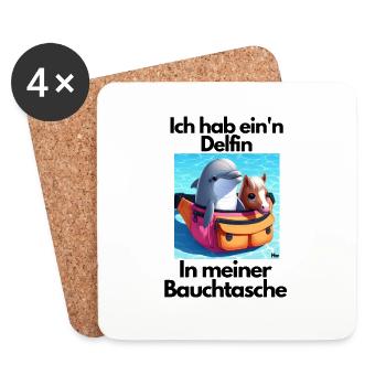 Malle Delfin Bauchtasche 1 - Untersetzer (4er-Set) - Weiß - Vorne