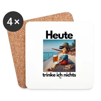 Malle Heute trinke ich - Untersetzer (4er-Set) - Weiß - Vorne